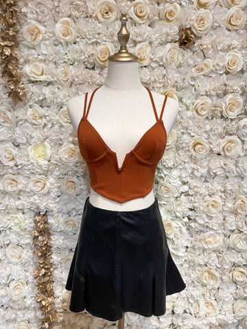 Jordyn Corset Crop Top (Copper)