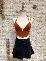 Jordyn Corset Crop Top (Copper)