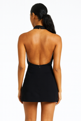 Black Sequin halter bodysuit