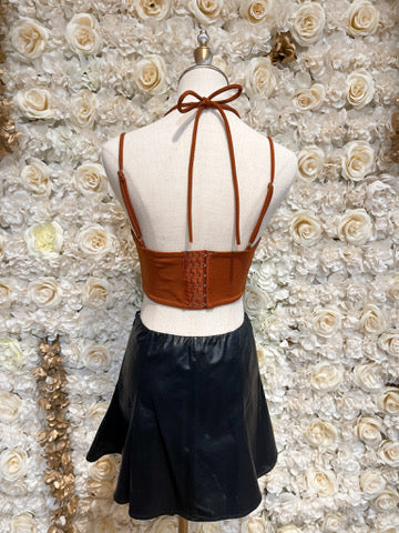 Jordyn Corset Crop Top (Copper)