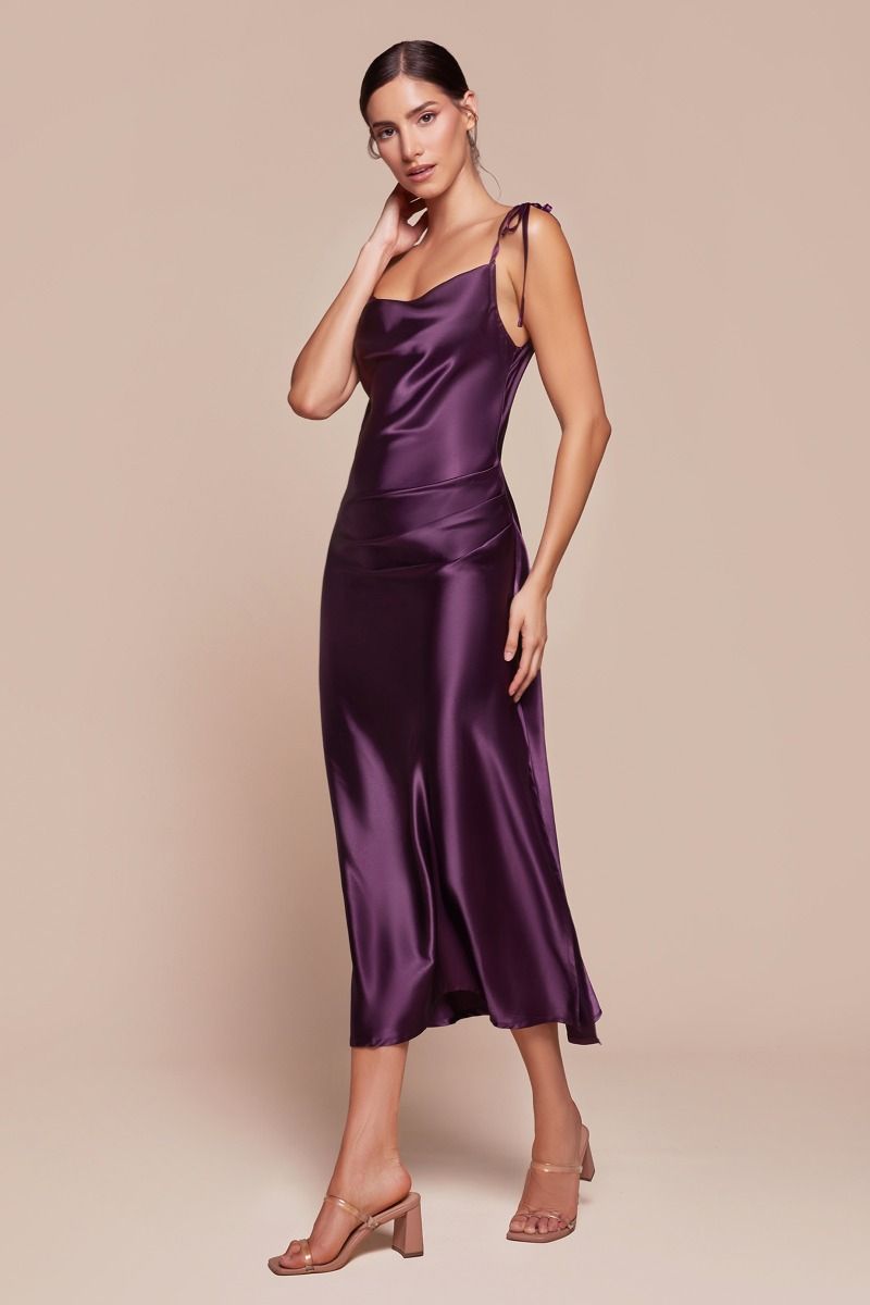 satin midi dress