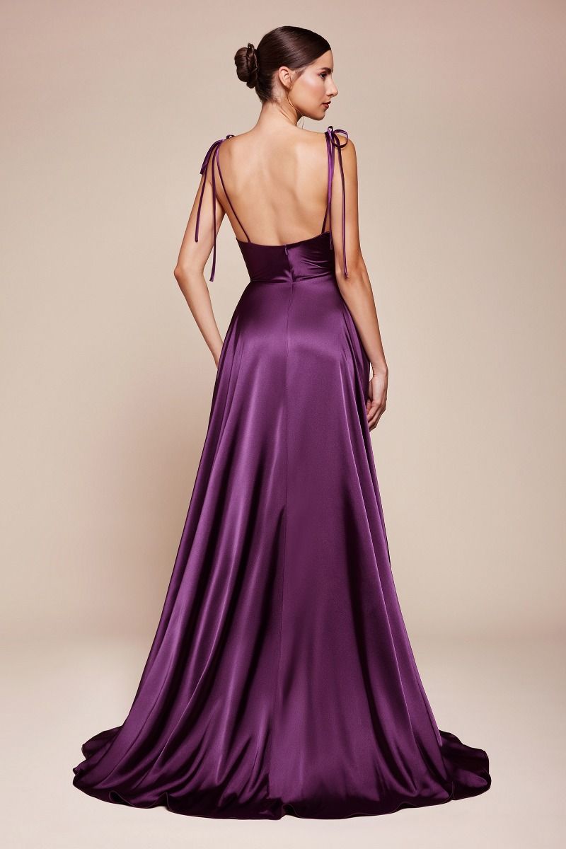 satin a-line maxi gown