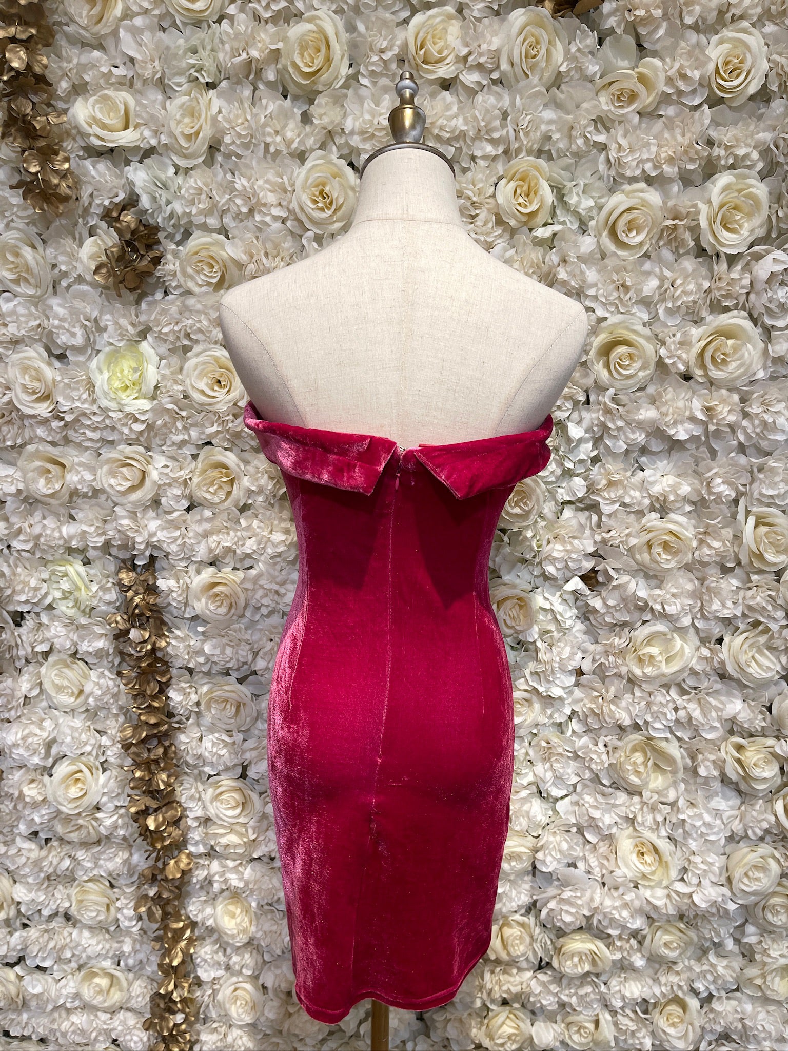 Indie Strapless Mini Dress (Fuschia)