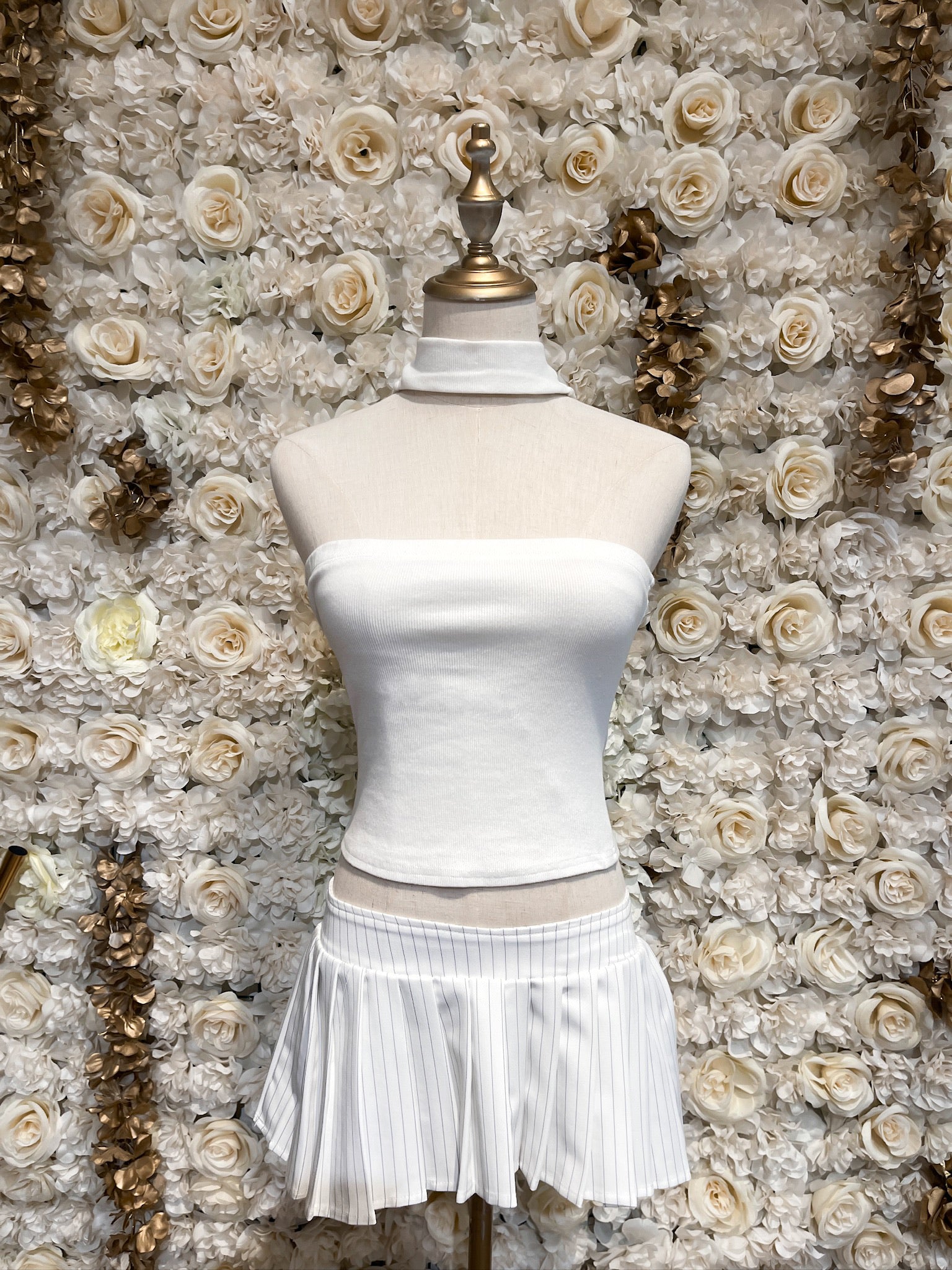 Alana Knitted Halter Top (White)