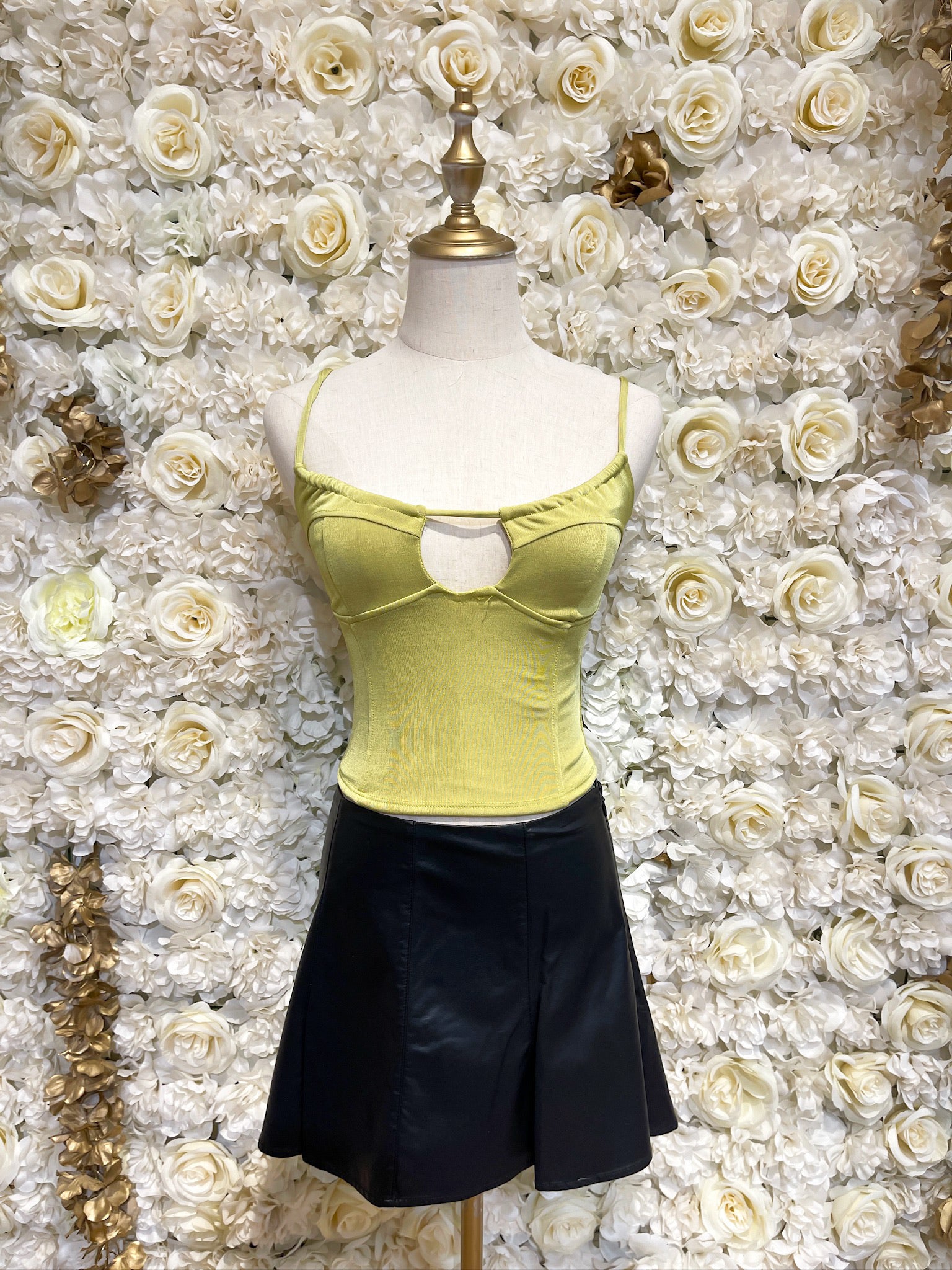 Kara Cami Crop Top (Lime)