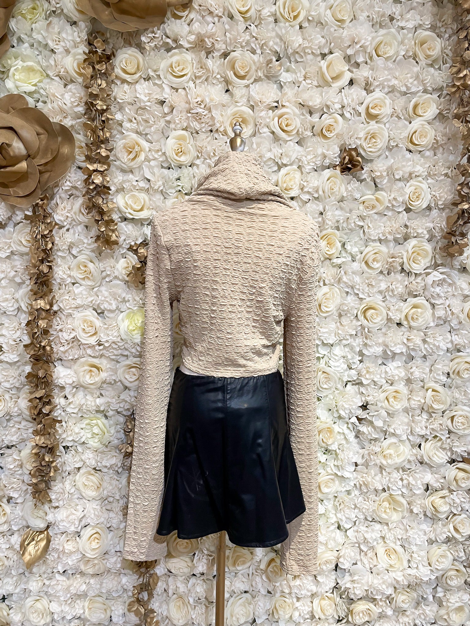 Makenna Turtleneck Crop Top (Tan)