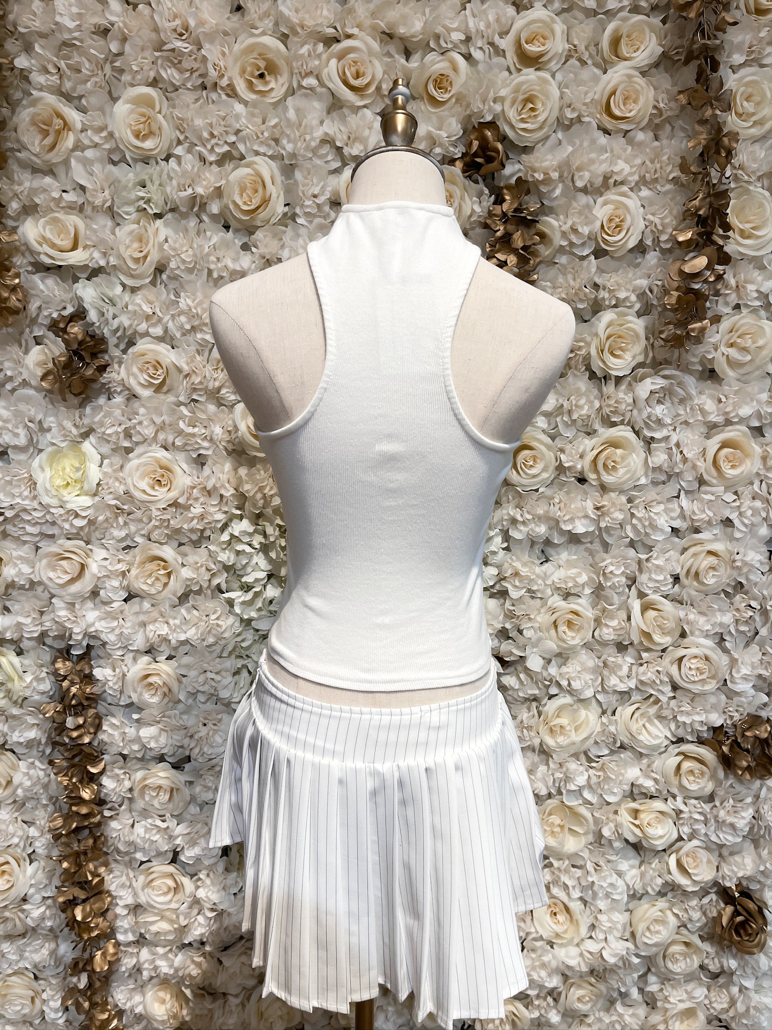 Alana Knitted Halter Top (White)