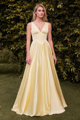 soft satin, the structured boned bodice and lace-up corset back ensure a secure and flattering fit