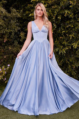 soft satin, the structured boned bodice and lace-up corset back ensure a secure and flattering fit