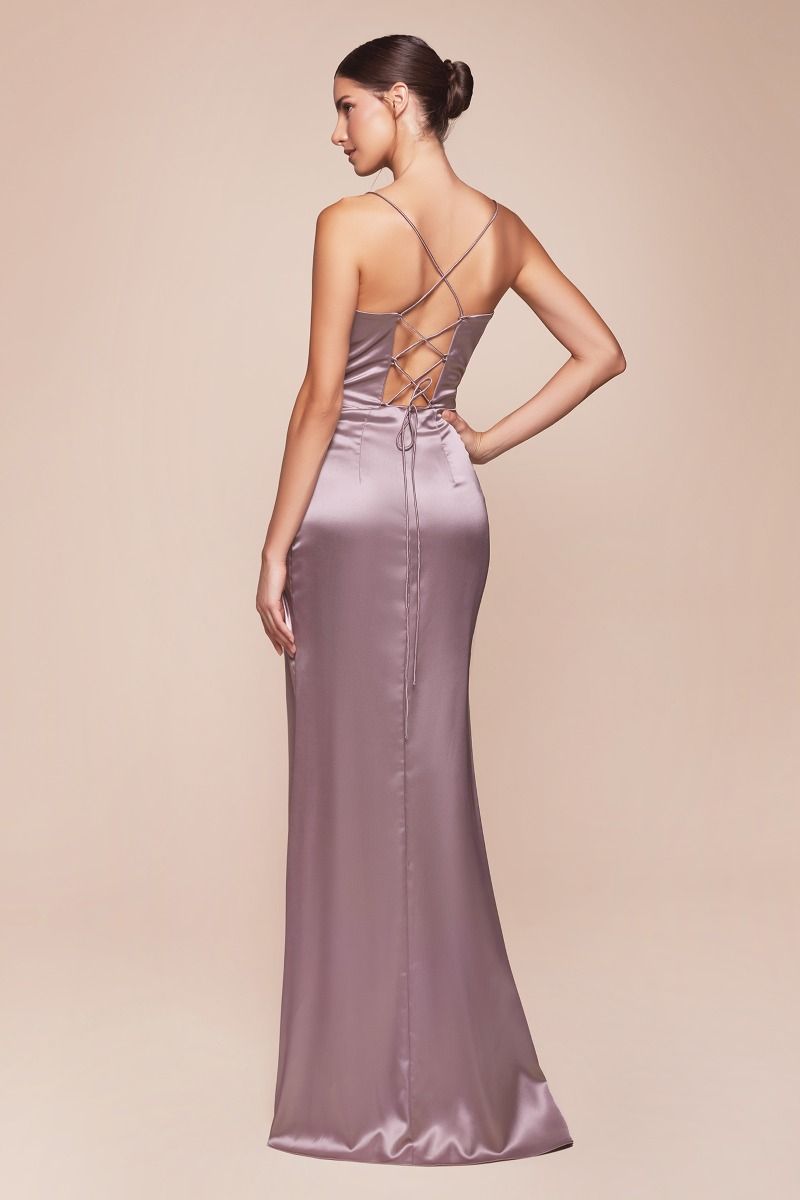 satin corset maxi gown