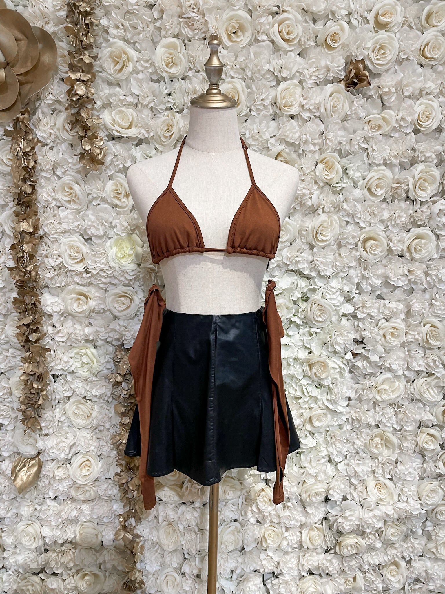 Liv Bra Top & Sleeves Set (Brown)