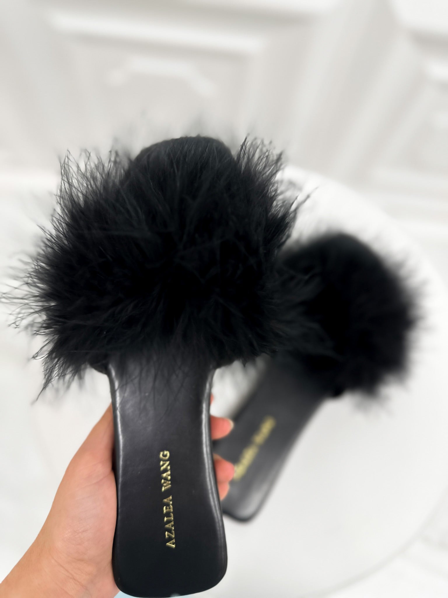 Fur slip on sandals hot sale