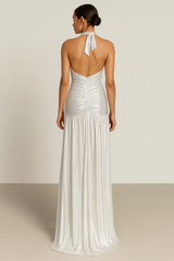 Becca Metallic Maxi Dress (Silver)