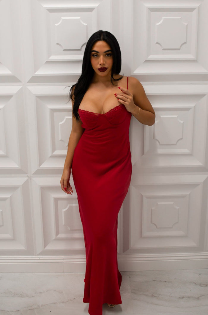 Satin maxi dress with adjustable straps and open back
