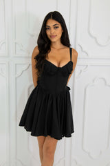corset mini dress with a back bow