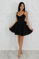 corset mini dress with a back bow