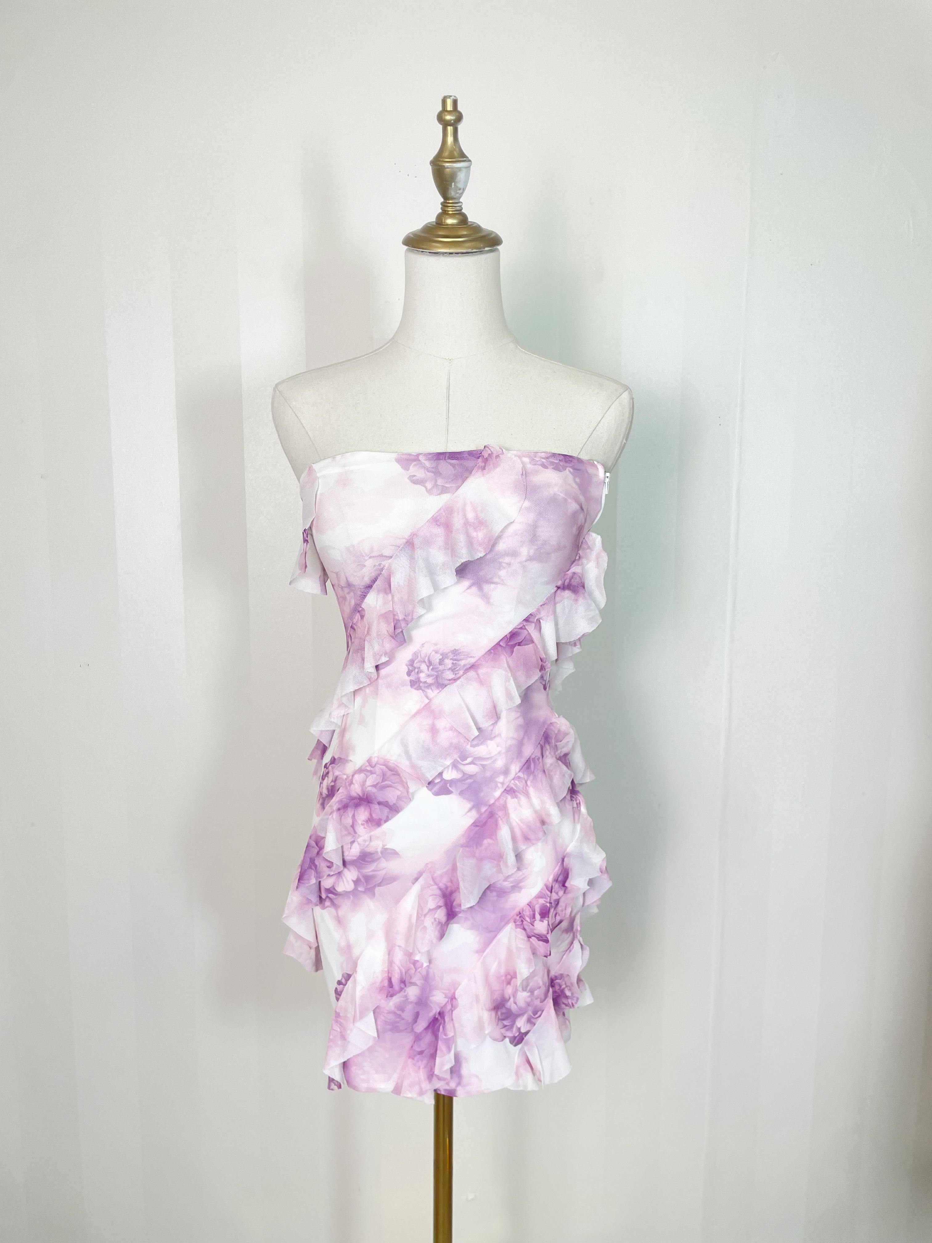 Floral Strapless Mini Dress