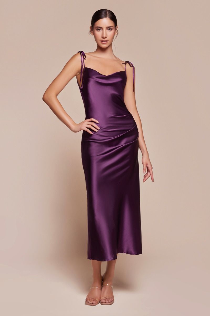 satin midi dress