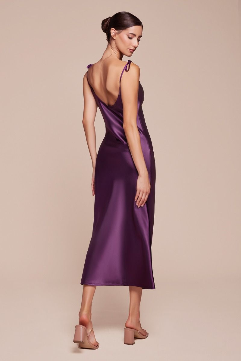 satin midi dress