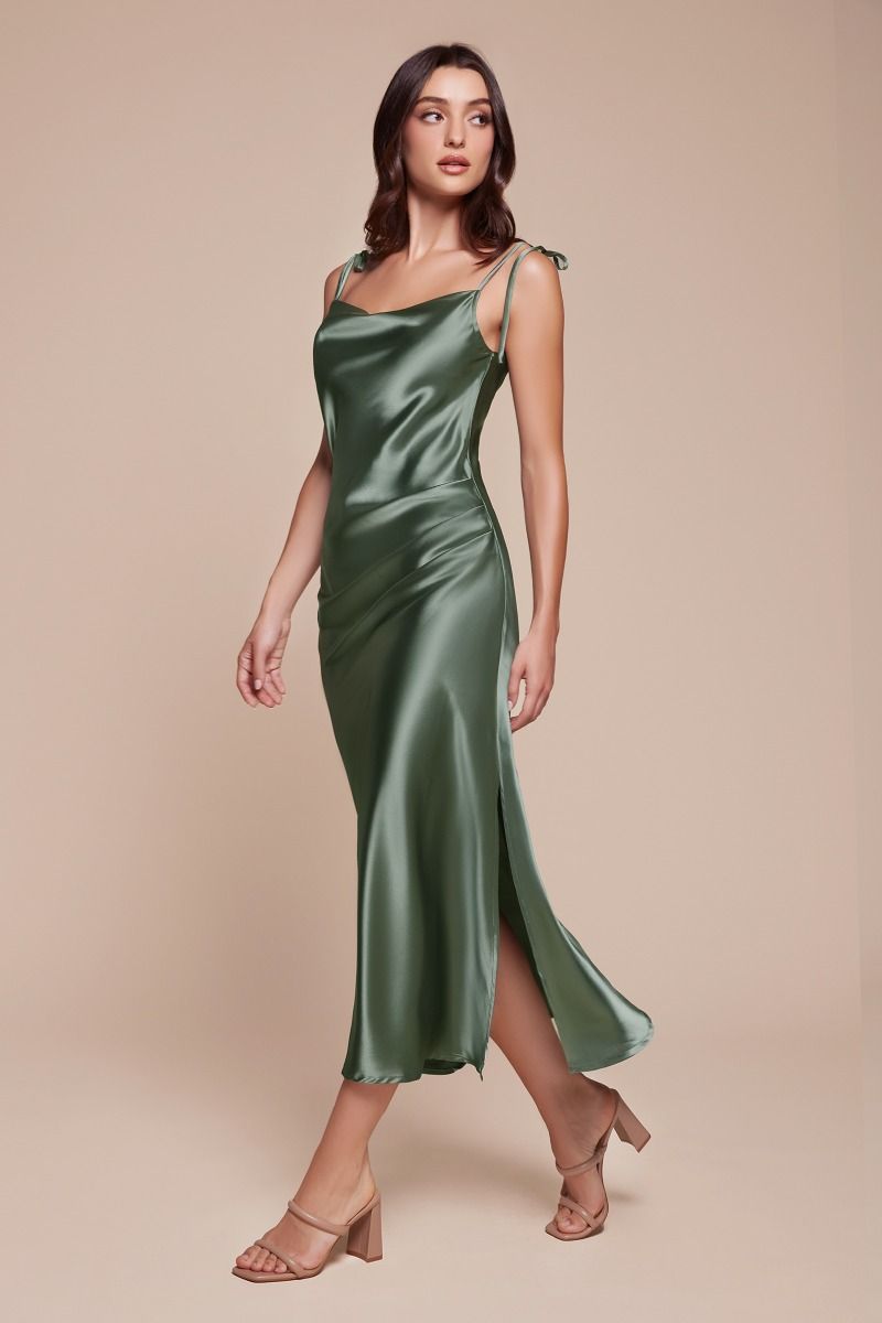 satin midi dress