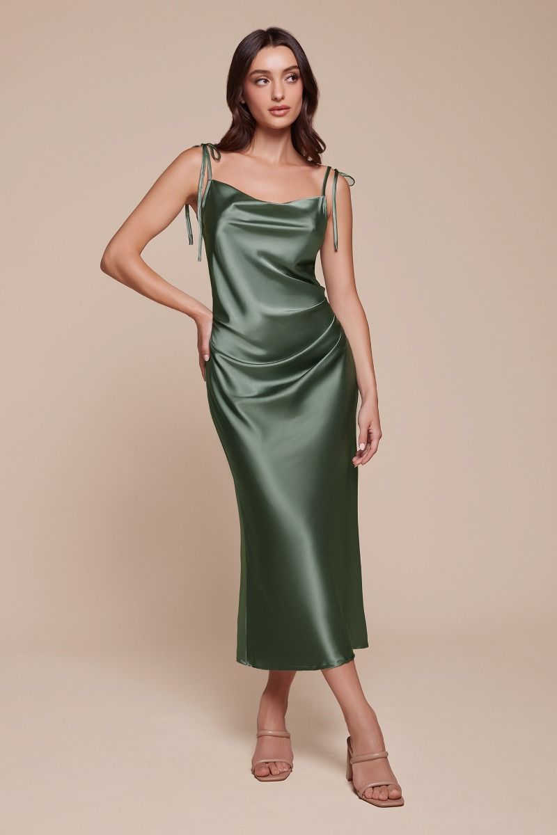 satin midi dress