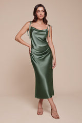 satin midi dress