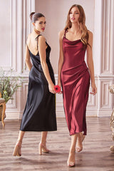 satin midi dress