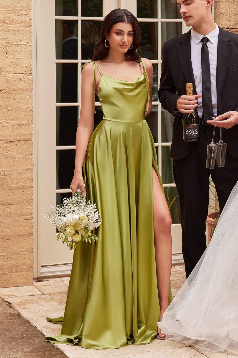 satin a-line maxi gown