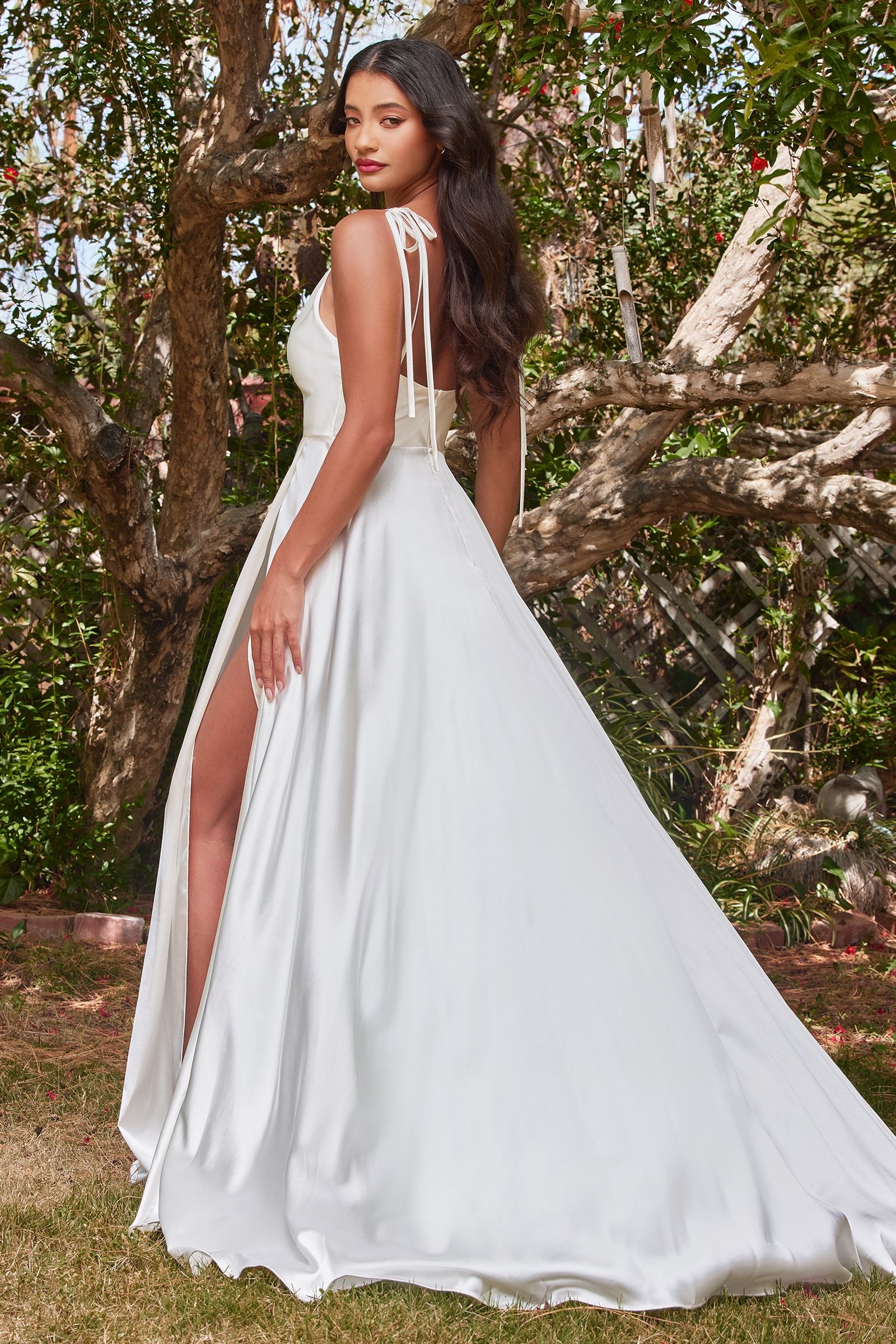 satin a-line maxi gown