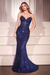 sheer corset-style bodice and sweetheart neckline.
