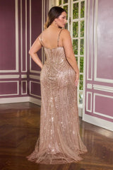 sheer corset-style bodice and sweetheart neckline.