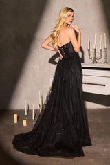 embellished gown with overskirt