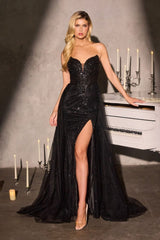embellished gown with overskirt