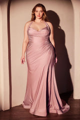 fitted stretch satin dress, featuring a halter sweetheart neckline and a gathered waistline