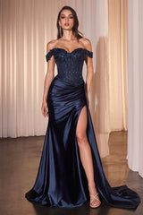 lace embellished off the shoulder maxi gown