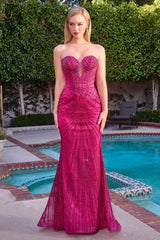 strapless embellished maxi gown
