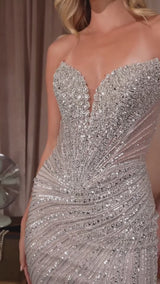 embellished gown with overskirt