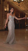 fitted gown featuring a chic halter keyhole neckline and a striking racerback design