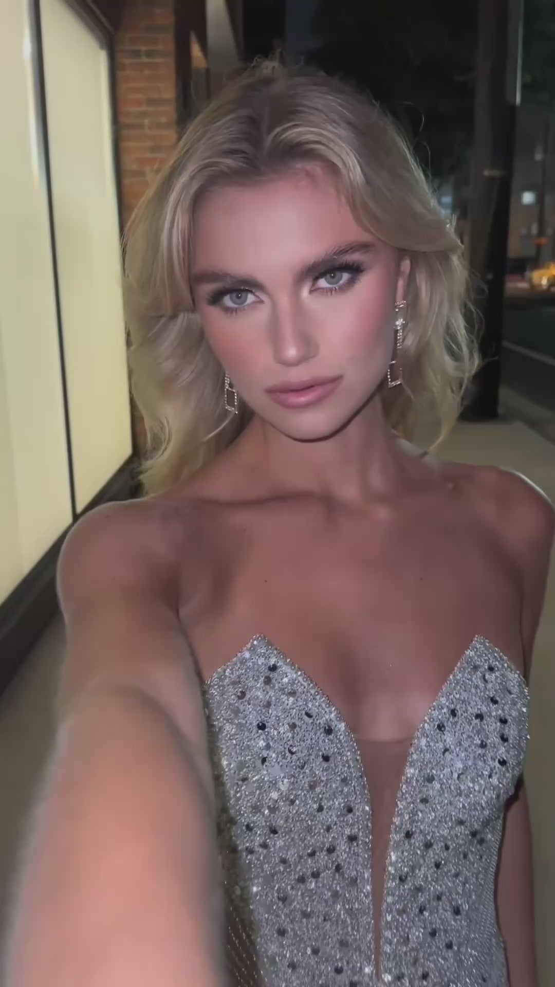 strapless beaded fitted dress
