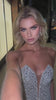 strapless beaded fitted dress