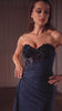 fitted strapless gown featuring a sweetheart neckline and a sheer embellished bodice that beautifully highlights your figure