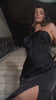 strapless soft satin dress
