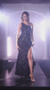 One shoulder maxi gown with side slit