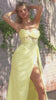 strapless sweetheart neckline and a sheer structured bodice, enhanced by a gathered bustline and an elegant sash