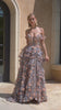 Off the shoulder floral maxi gown with side slit