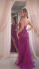 Sequin maxi gown with sewed-in mesh corset detail and side slit