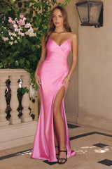 lace up maxi gown with side slit