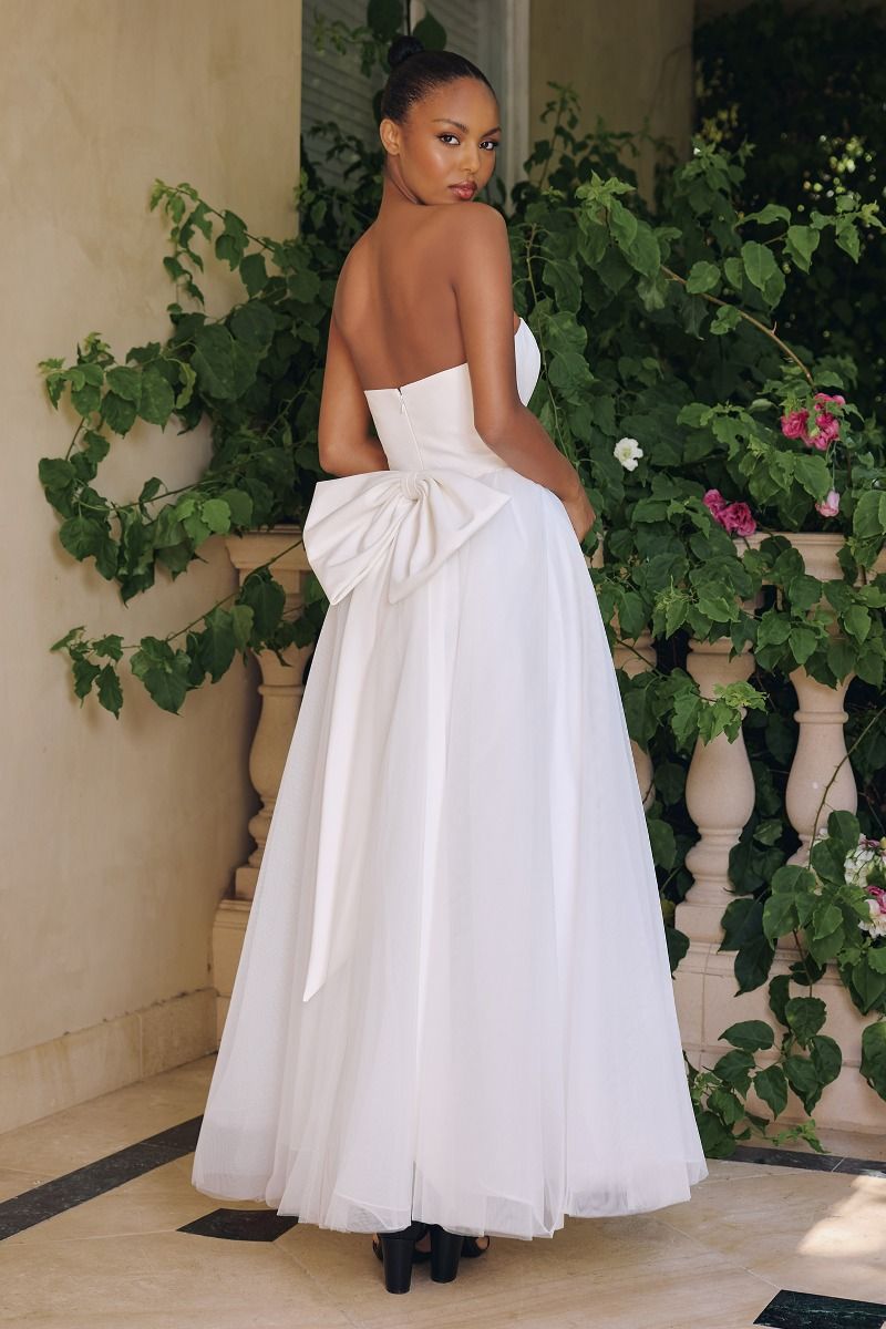 A-line gown blends dreamy volume with modern structure