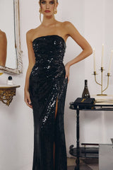 strapless sequin gown,