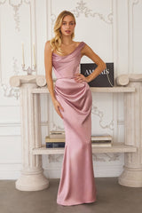 one-shoulder gown